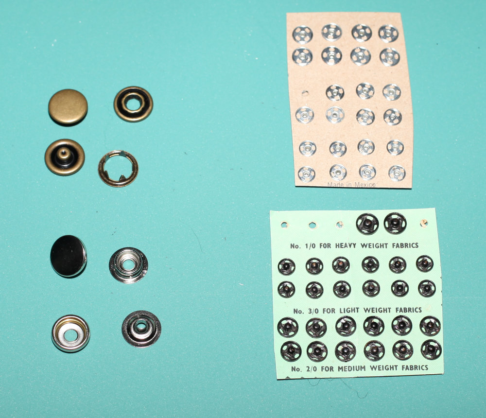 snaps a variety of snaps which are just some of the common closures and fastenings used for sewing clothes