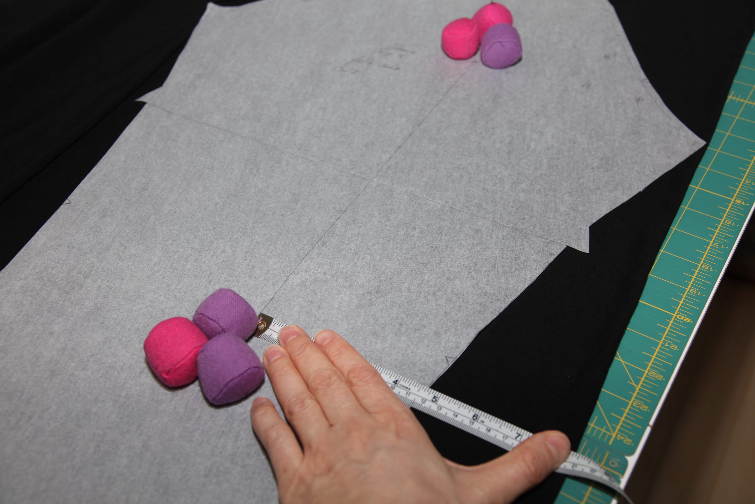 Measurement of Grainline to fold of fabric - essential for proper fabric marking and cutting