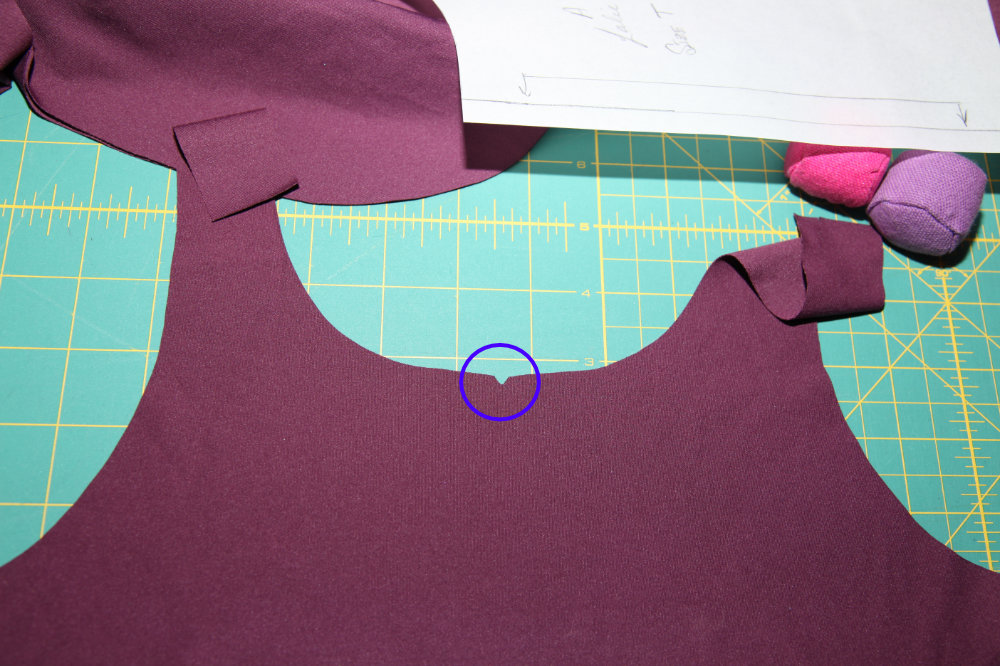 Top piece with center front snipped