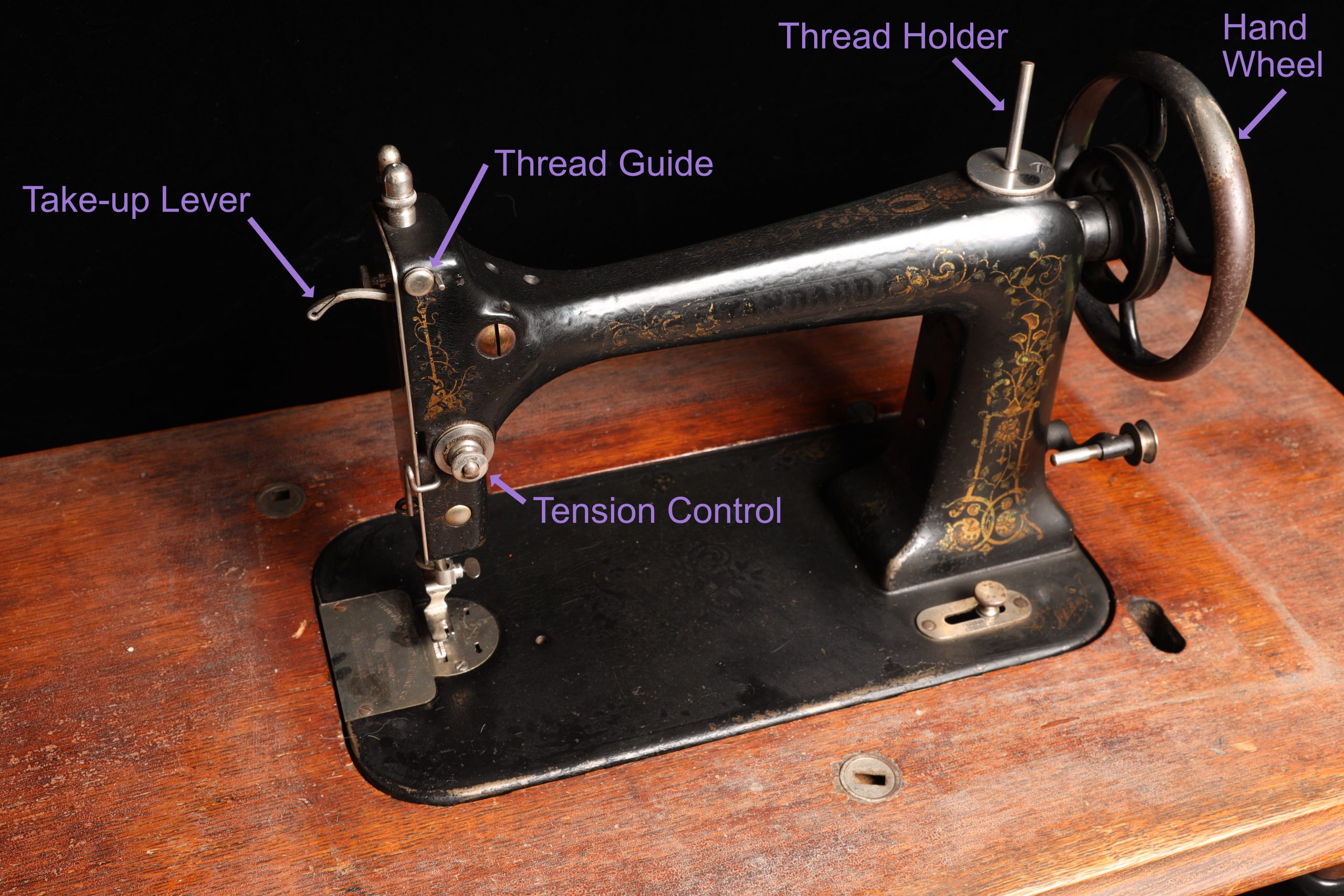about the sewing machine: Standard machine top thread