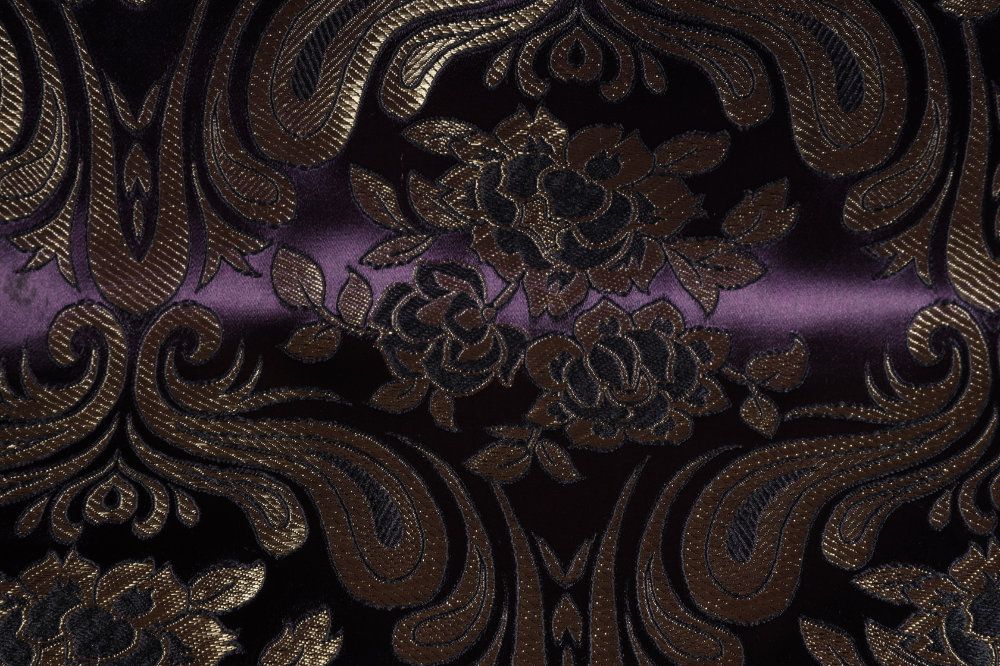 gorgeous purple and gold jacquard fabric